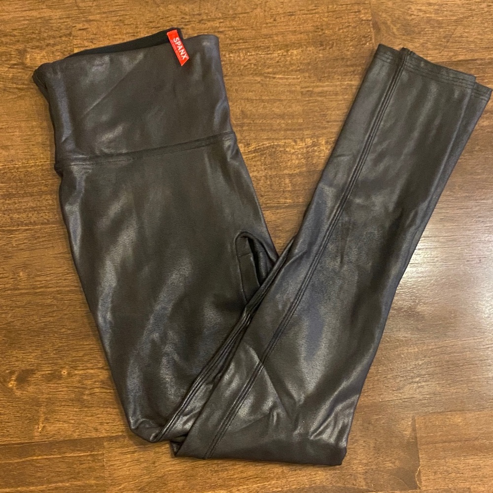 SPANX Black Faux Leather Skinny Leggings